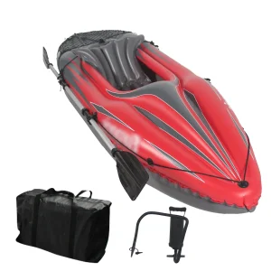Inflatable Kayak Fishing Boat 1 Person Adult Red Canoe