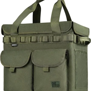 Camping Storage Bag with Lid, 25L Collapsible Tactical Tote Bag for Outdoor Camping Travel Picnic Garage Trunk Organizer
