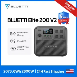 BLUETTI Elite 200 V2 Portable Power Station 2600W 2073.6Wh High Capacity Solar Generator