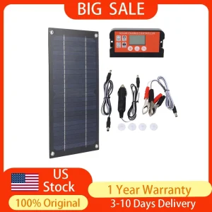 Portable 600W Solar Panel Charger Monocrystalline Silicon 100A Charge Controller Durable Solar Panel