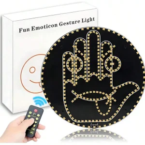 1pcs Remote-Controlled Finger Gesture Light With  Modes & Remote Control For Car Window, Road Rage LED Sign
