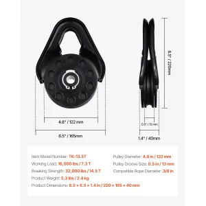 14.5T Snatch Block for Winch Recovery Work with 3/8 inch Rope