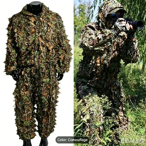 Men's Ghillie Suit, 3D Lightweight Hunting Clothes, Hooded Camouflage