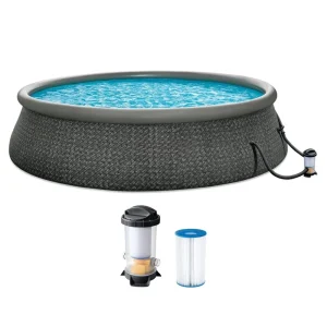 18'x48" Round Above Ground Swimming Pool, Filter Pump & Ladder