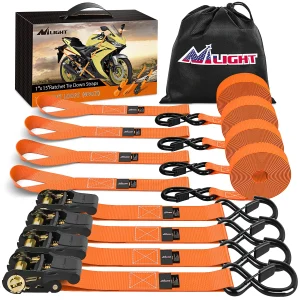 Nilight Ratchet Tie Down Straps 4500Lbs Max Break Strength 1”×15’